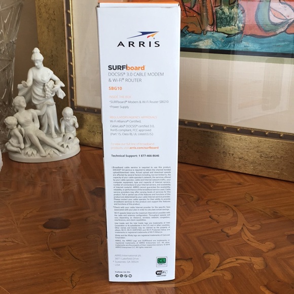 ARRIS SURFboard SBG10 DOCSIS 3.0 Cable Modem & WiFi Router - Picture 8 of 9